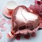 Rose Gold Heart Foil Mylar Balloons - Valentines Day Party Wedding Bachelorette Anniversary Birthday Bridal Shower Party Favors Balloons Decorations, 50pc